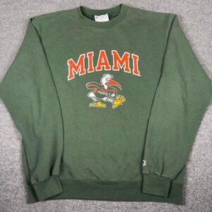 Miami Hurricanes 90s Vintage Crewneck Sweatshirt Green M Y2K